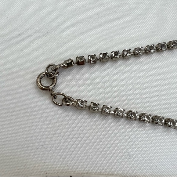Vintage Twisted Rhinestone Necklace 1980s - Picture 3 of 6
